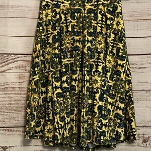 LuLaRoe A-Line Skirt in Yellow and Navy Blue